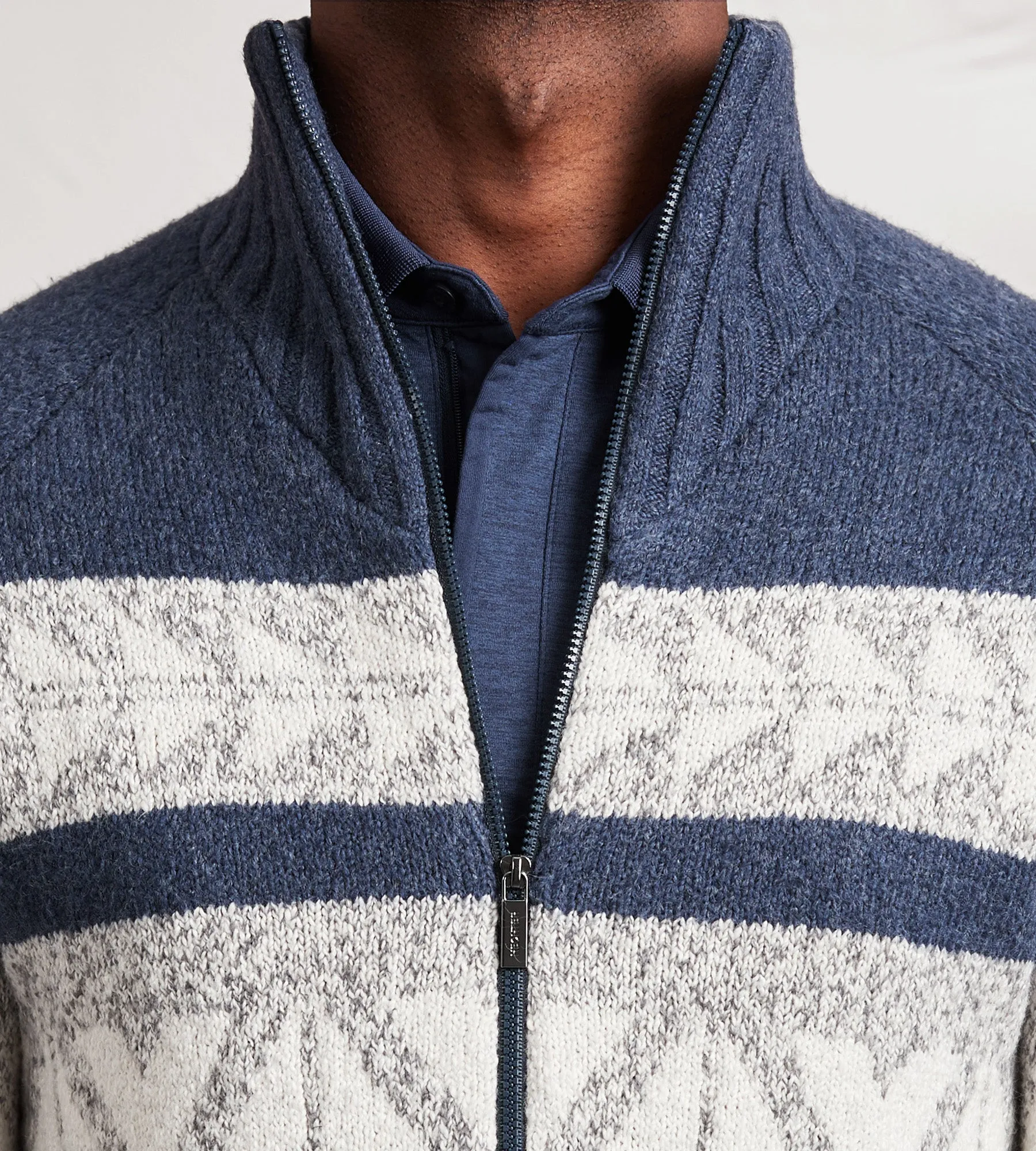 Modern Fit Nordic Full Zip Sweater