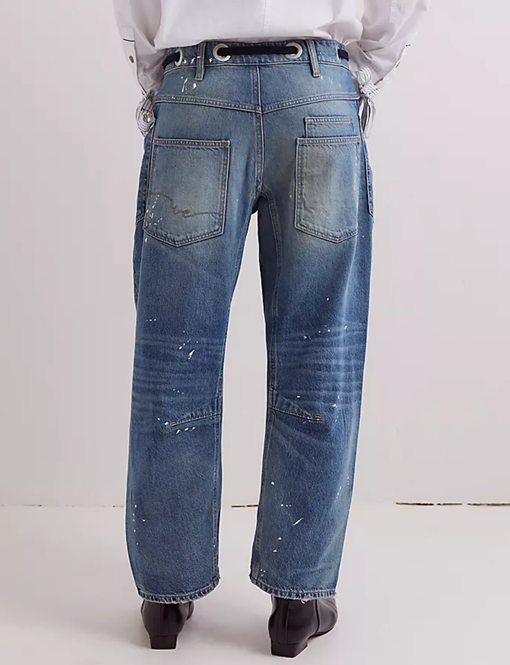 Moxie Low Slung Pull-On Barrel Jeans, Timeless Blue