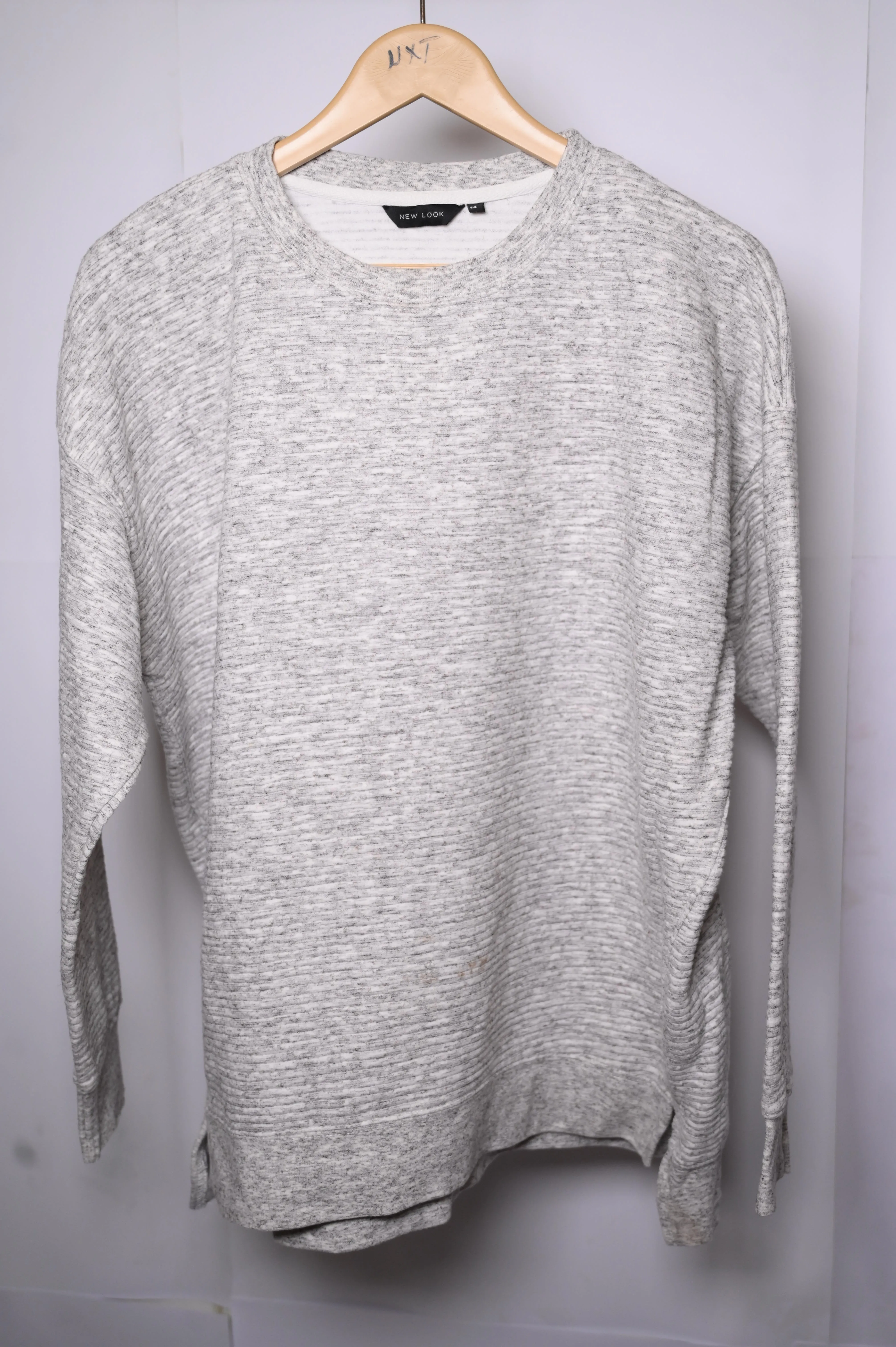 New Look Grey Sweatshirt with Lines - Large