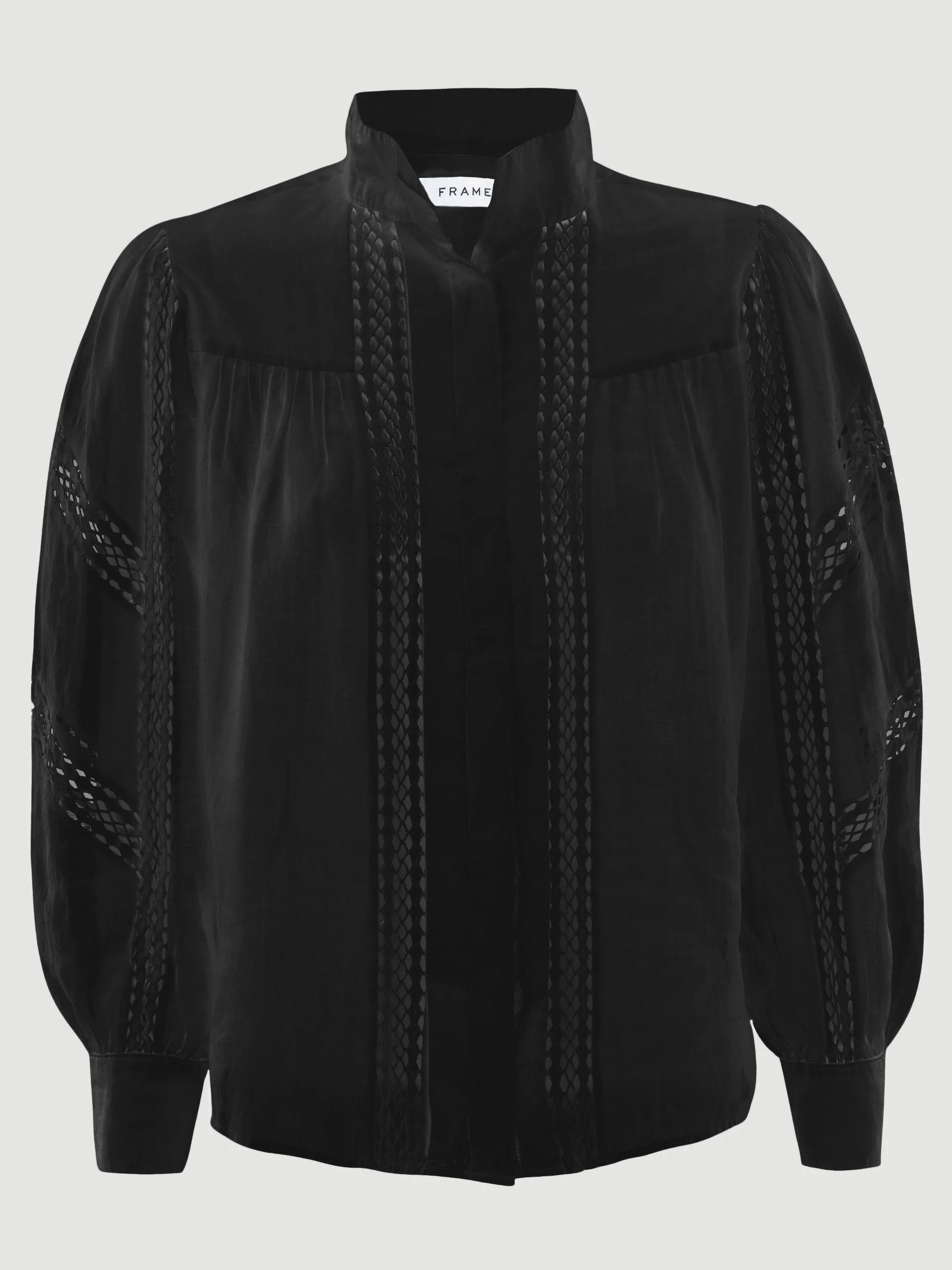 Panel Lace Button Up -- Noir