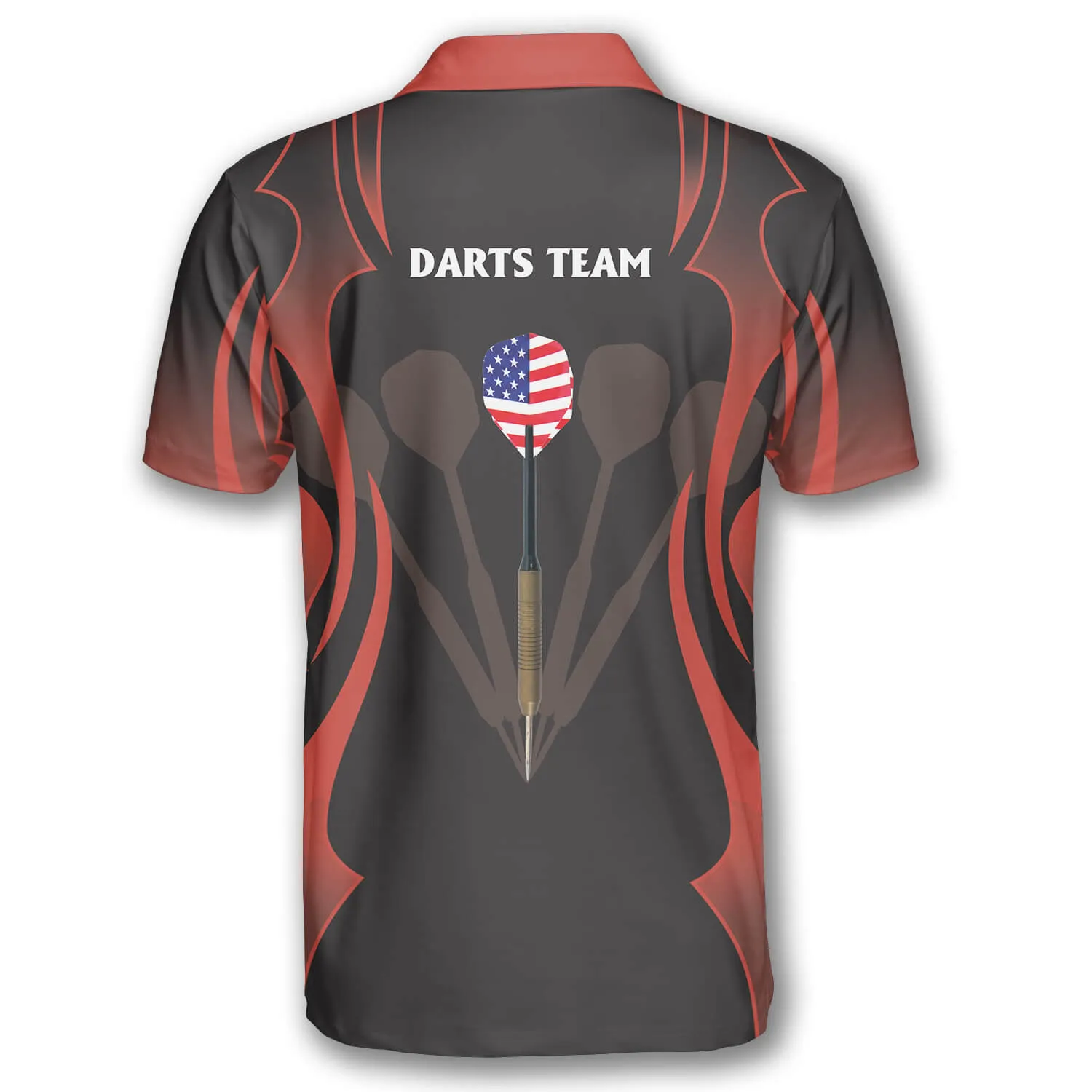 Red Tattoo Pattern Custom Darts Shirts for Men, Custom Dart Team Uniform