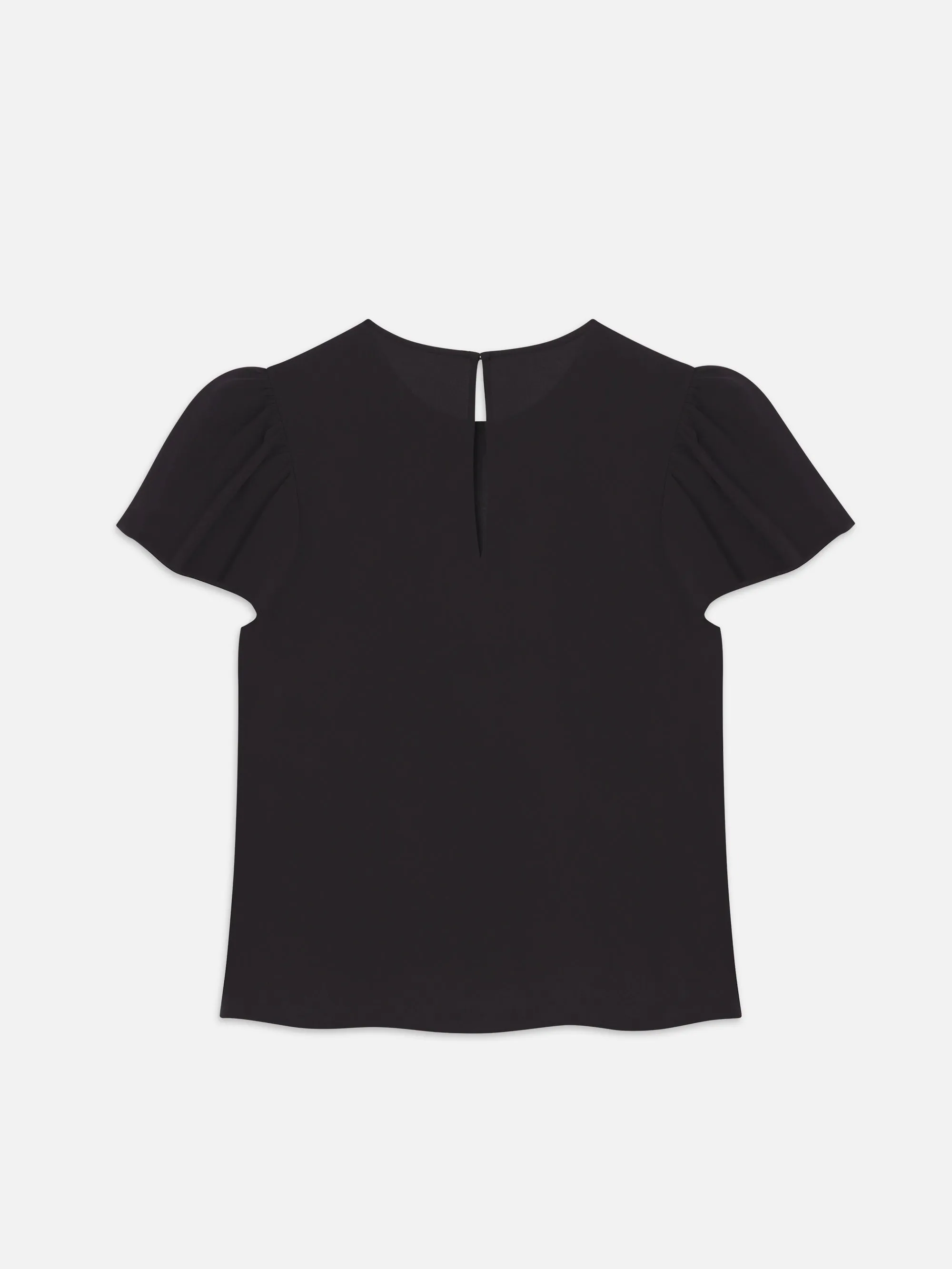 Ruffle Sleeve Blouse -- Black