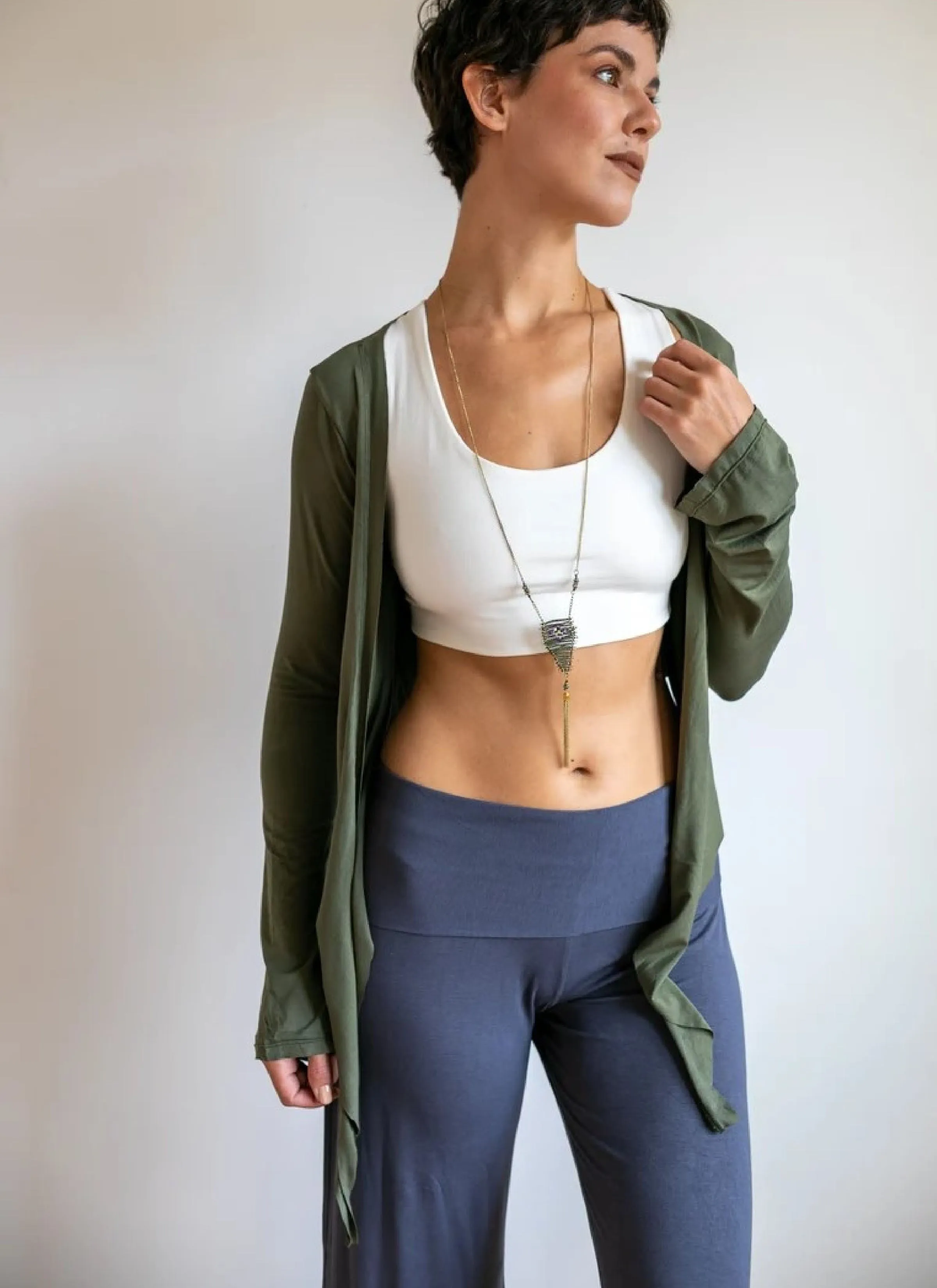 Sage Straight Leg Palazzo Yoga Pants in Gray