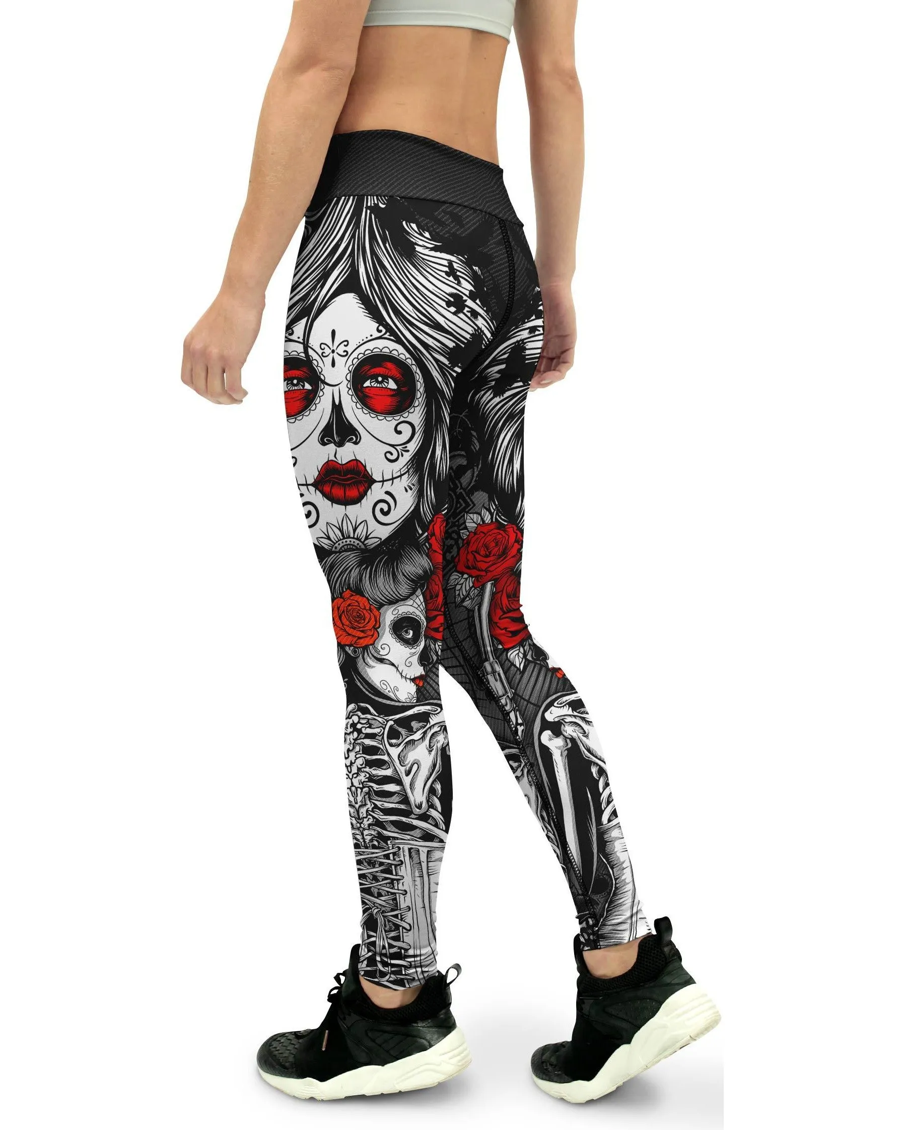 Skeleton Sugar Skull Yoga Pants