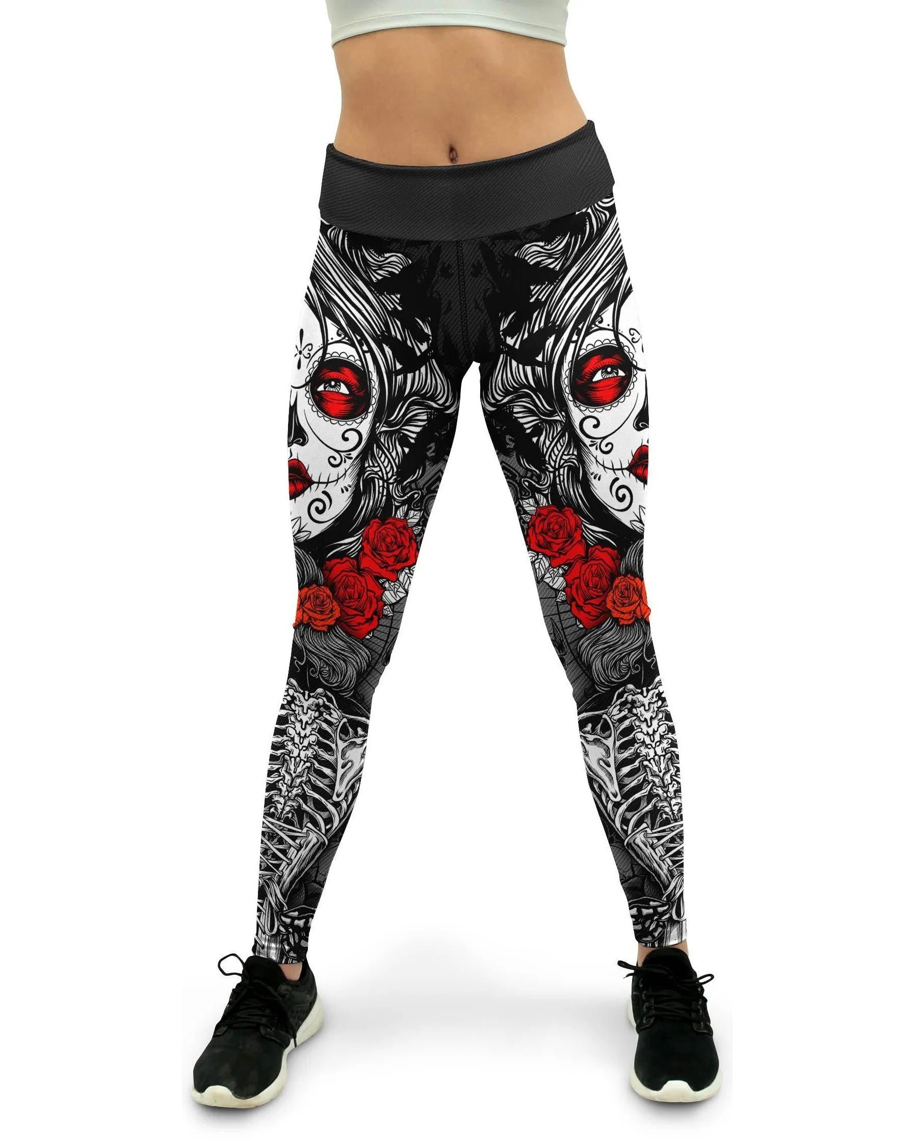 Skeleton Sugar Skull Yoga Pants