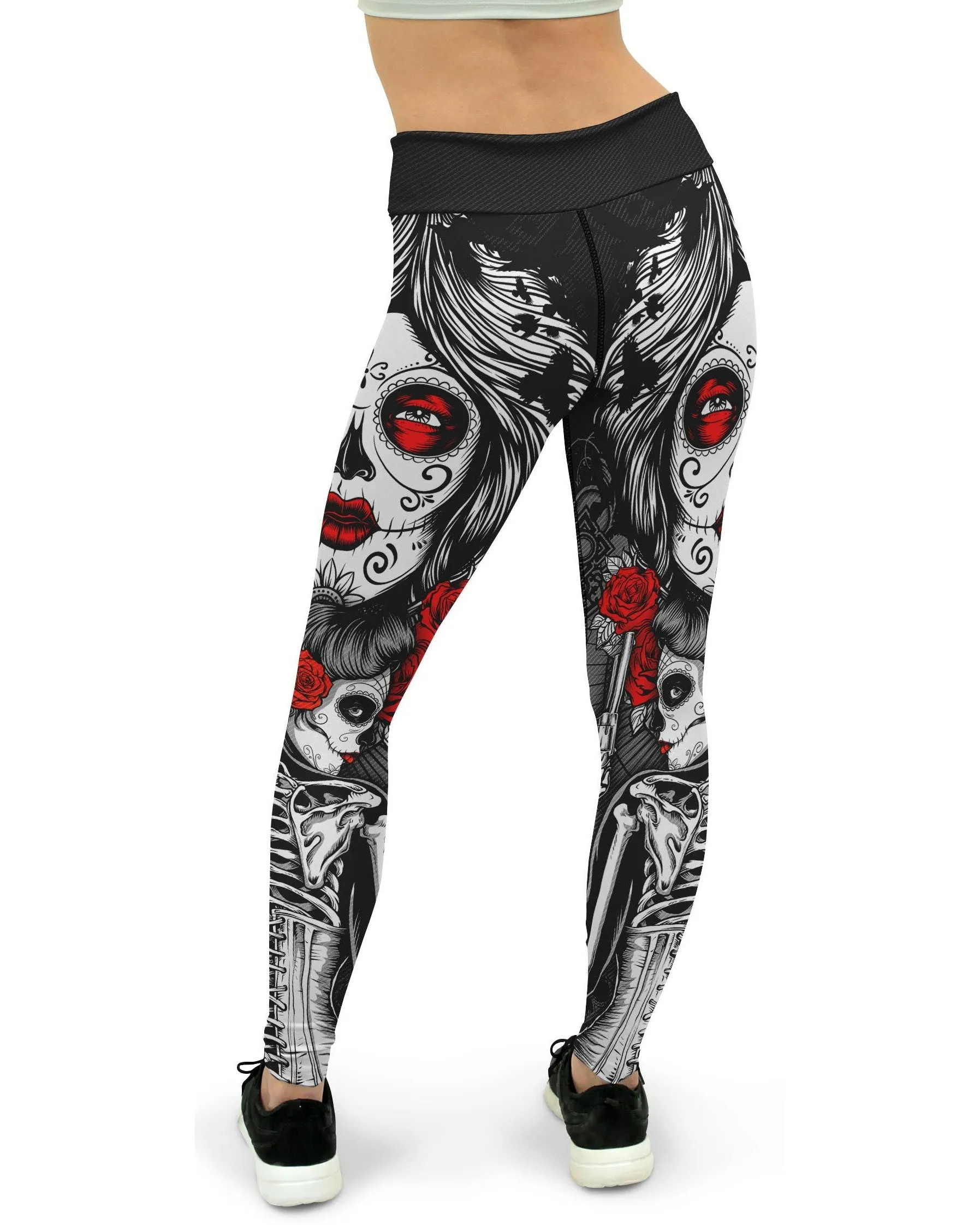 Skeleton Sugar Skull Yoga Pants