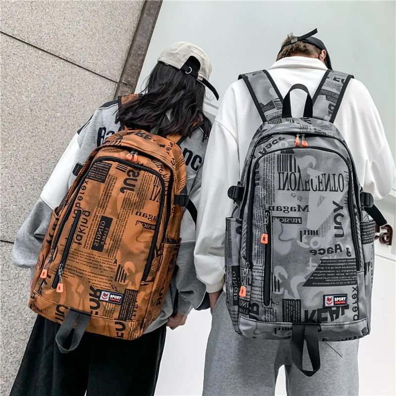 Student Schoolbag New Trendy Ins Commute Leisure Large-Capacity Backpack Fashionable Simple Trendy Cool Backpack