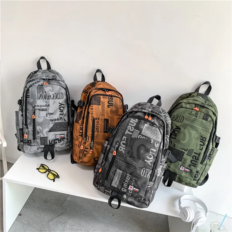 Student Schoolbag New Trendy Ins Commute Leisure Large-Capacity Backpack Fashionable Simple Trendy Cool Backpack