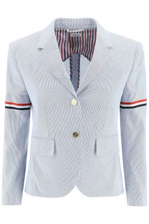 Thom browne pincord blazer with tricolor grosgrain armbands