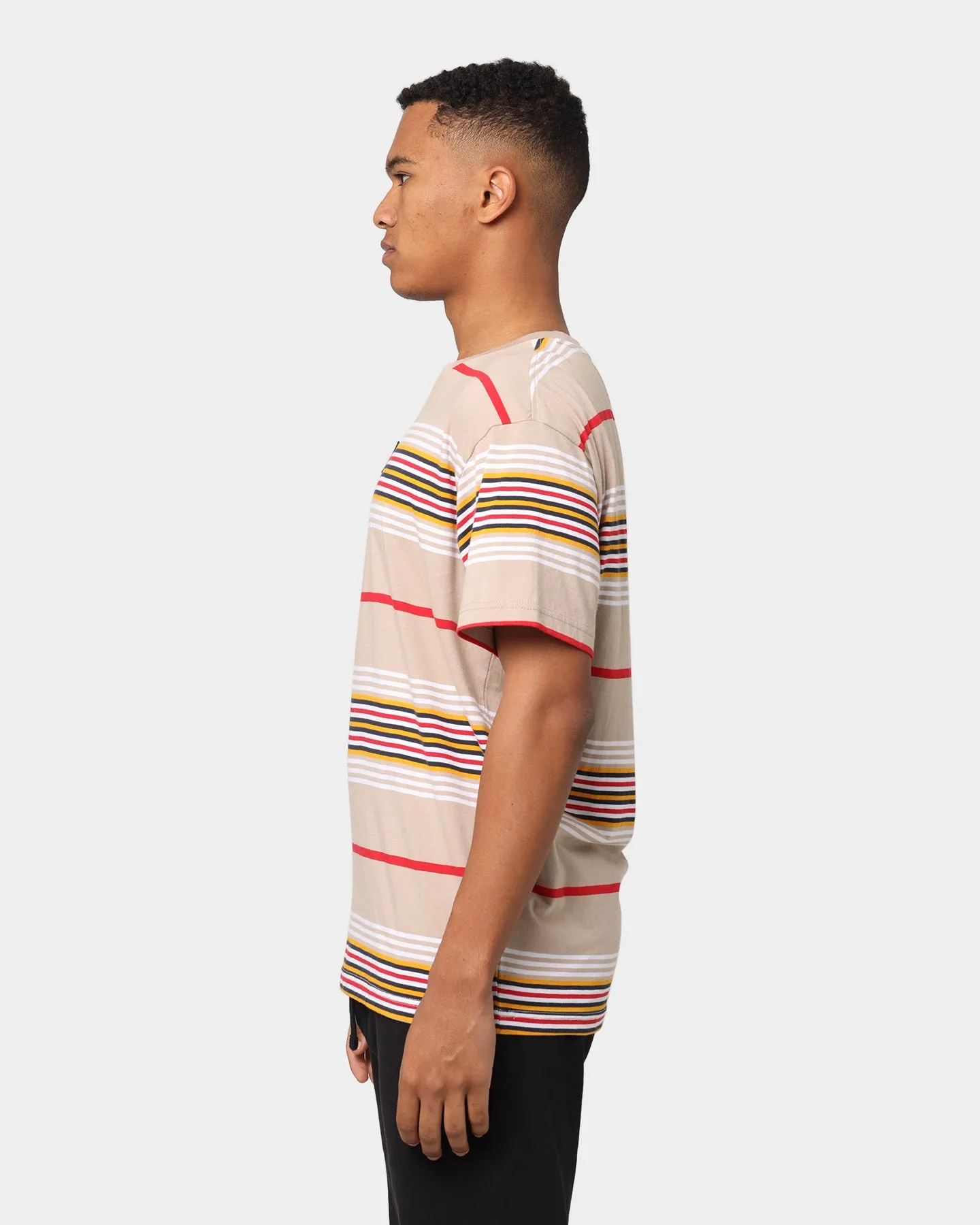 Tommy Jeans Centre Badge Stripe T-Shirt Soft Beige/Multi