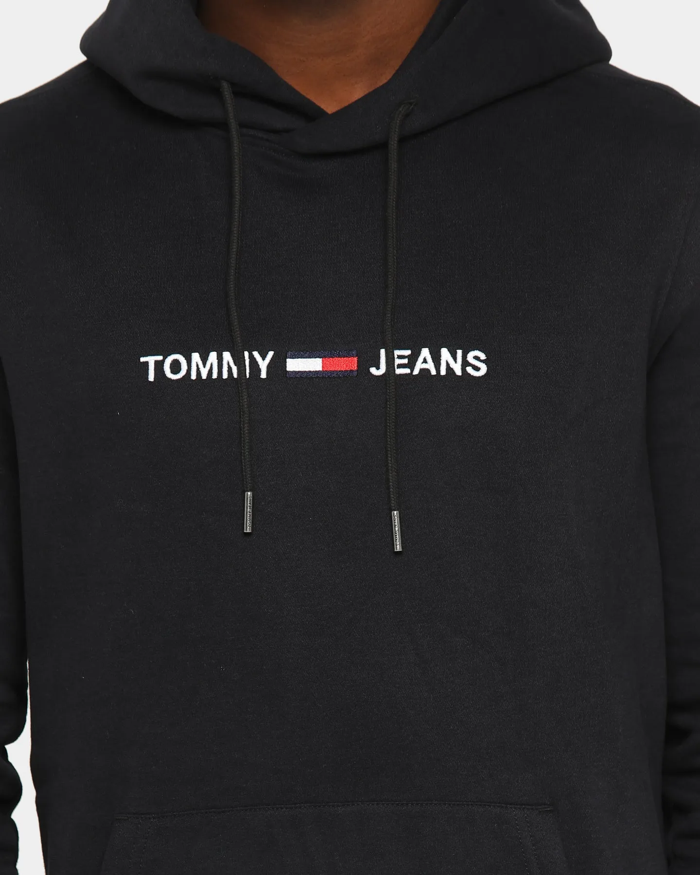 Tommy Jeans Straight Logo Hoodie Black