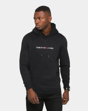 Tommy Jeans Straight Logo Hoodie Black