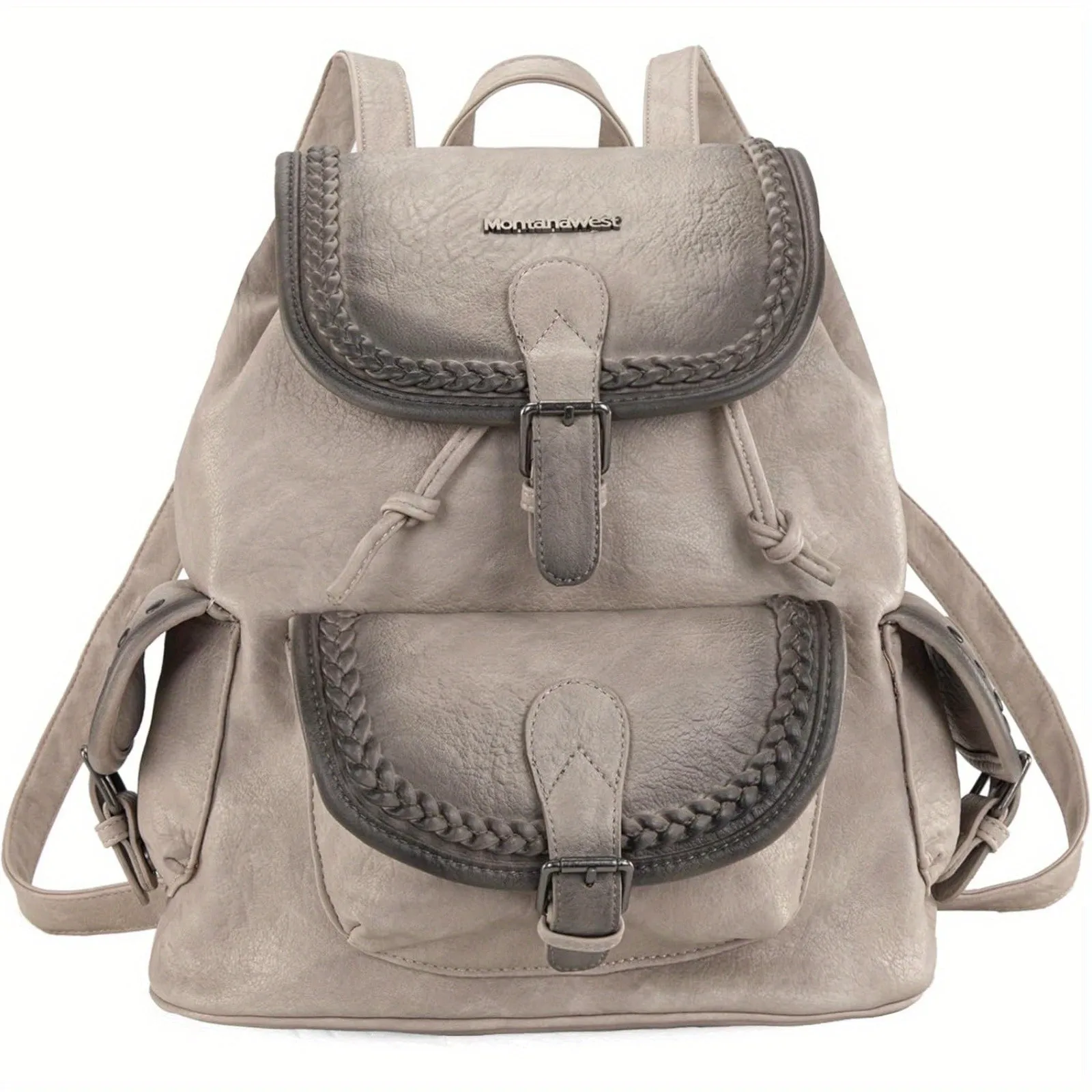 Trendy Women's Washed Leather Satchel Backpack Purse - Casual Drawstring Daypack for Travel