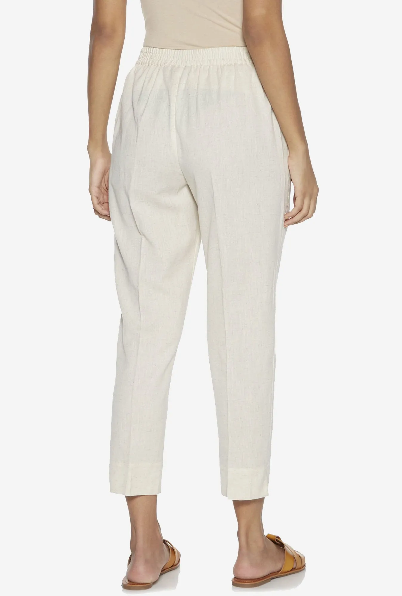 Utsa Off-White Slim Fit Ethnic Pants