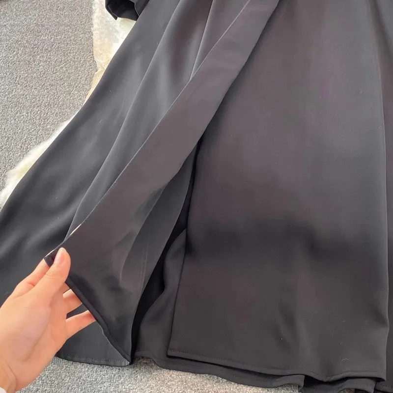 V-neck dress fashionable and elegant long skirt       S3908