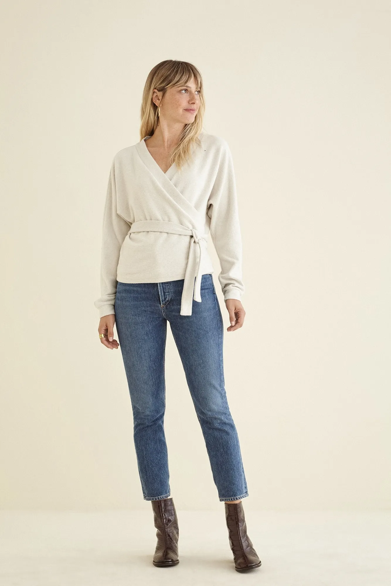 Velouria Nouveau Fleece Wrap Cardigan