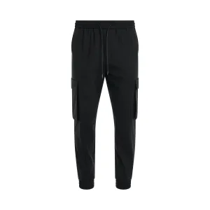 Wool Blended Cargo Jogger Pants in Black